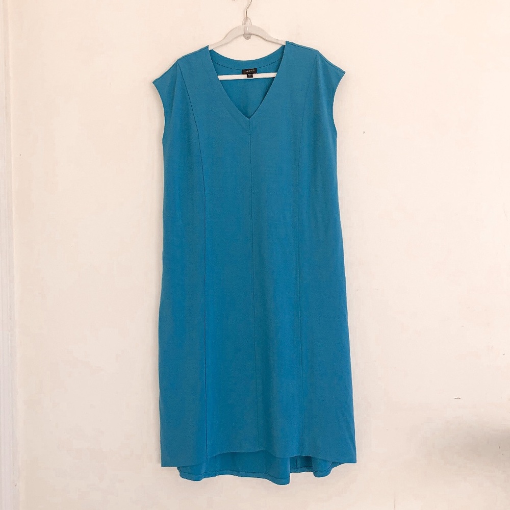 J. Jill Wearever Jersey Elliptical A- Line Dress Dragonfly LP NWOT - Picture 4 of 8